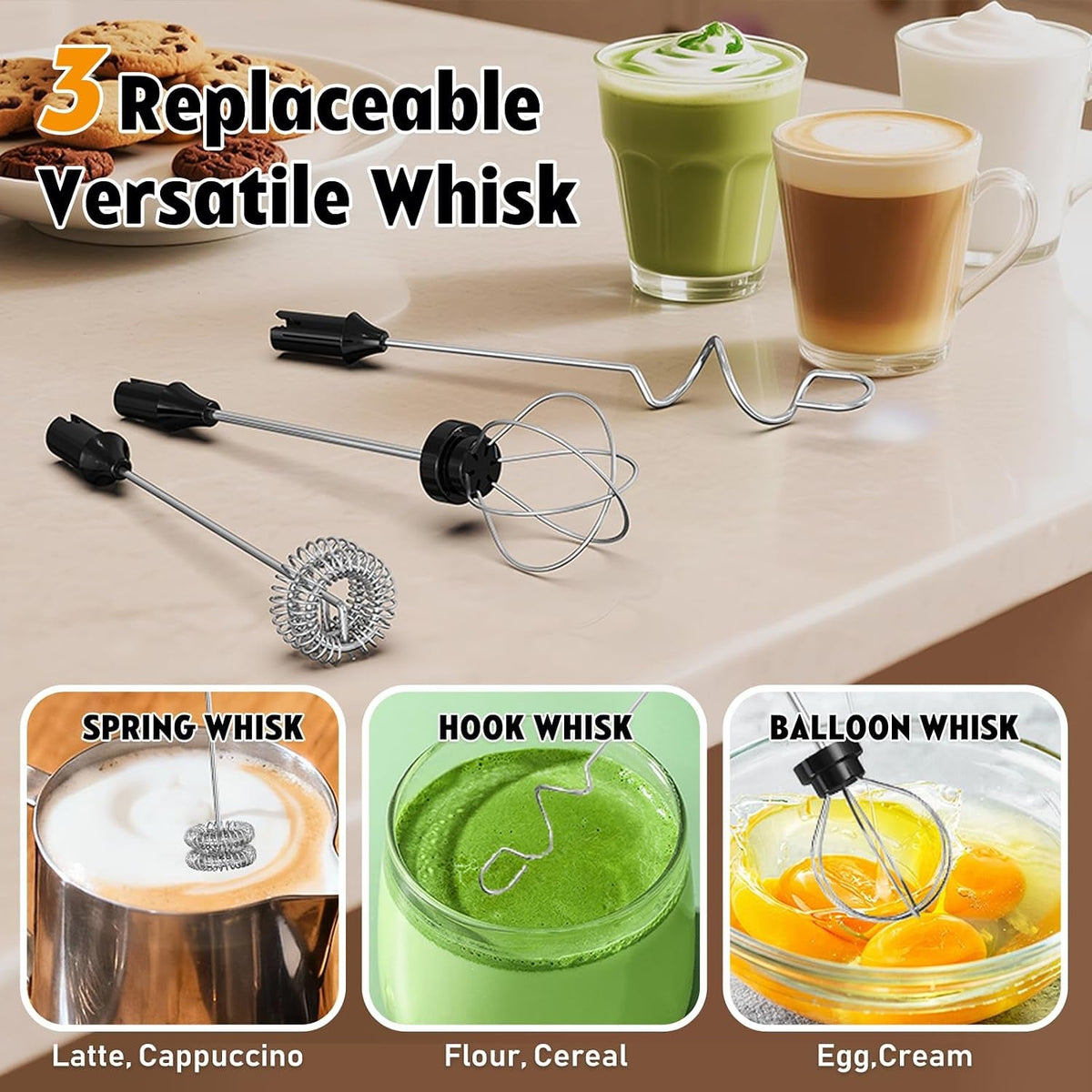 Handheld rechargeable milk frother