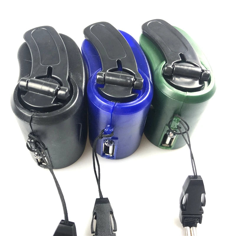 Hand-crank emergency phone charger