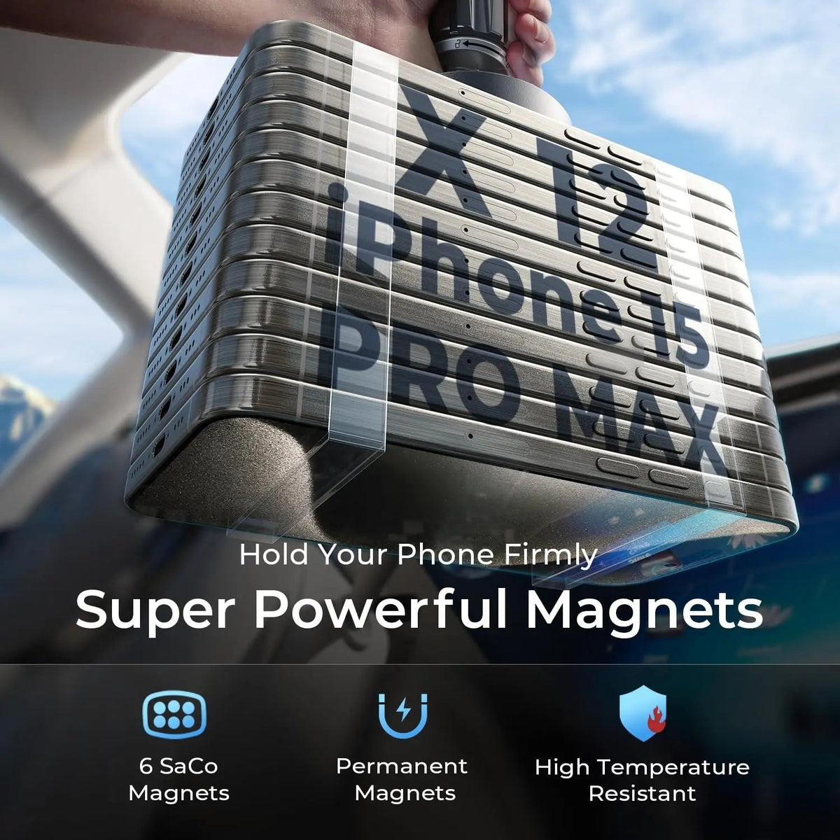 Magnetic phone car mount