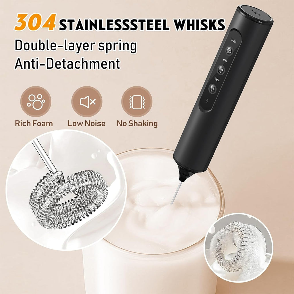 Handheld rechargeable milk frother