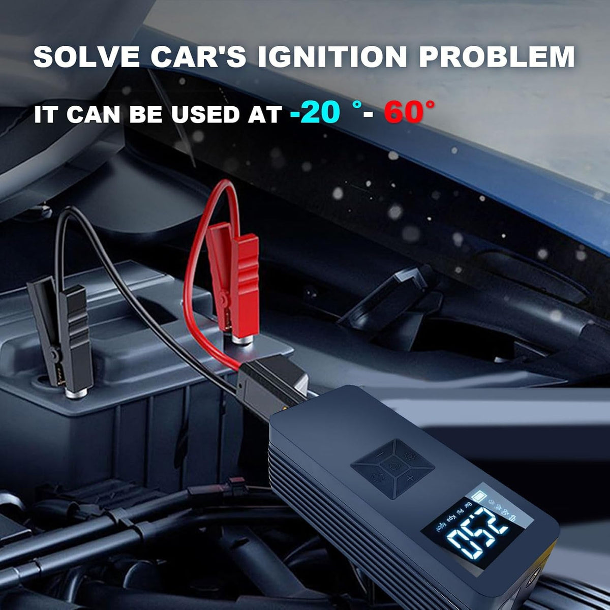 Portable jump starter with air compressor