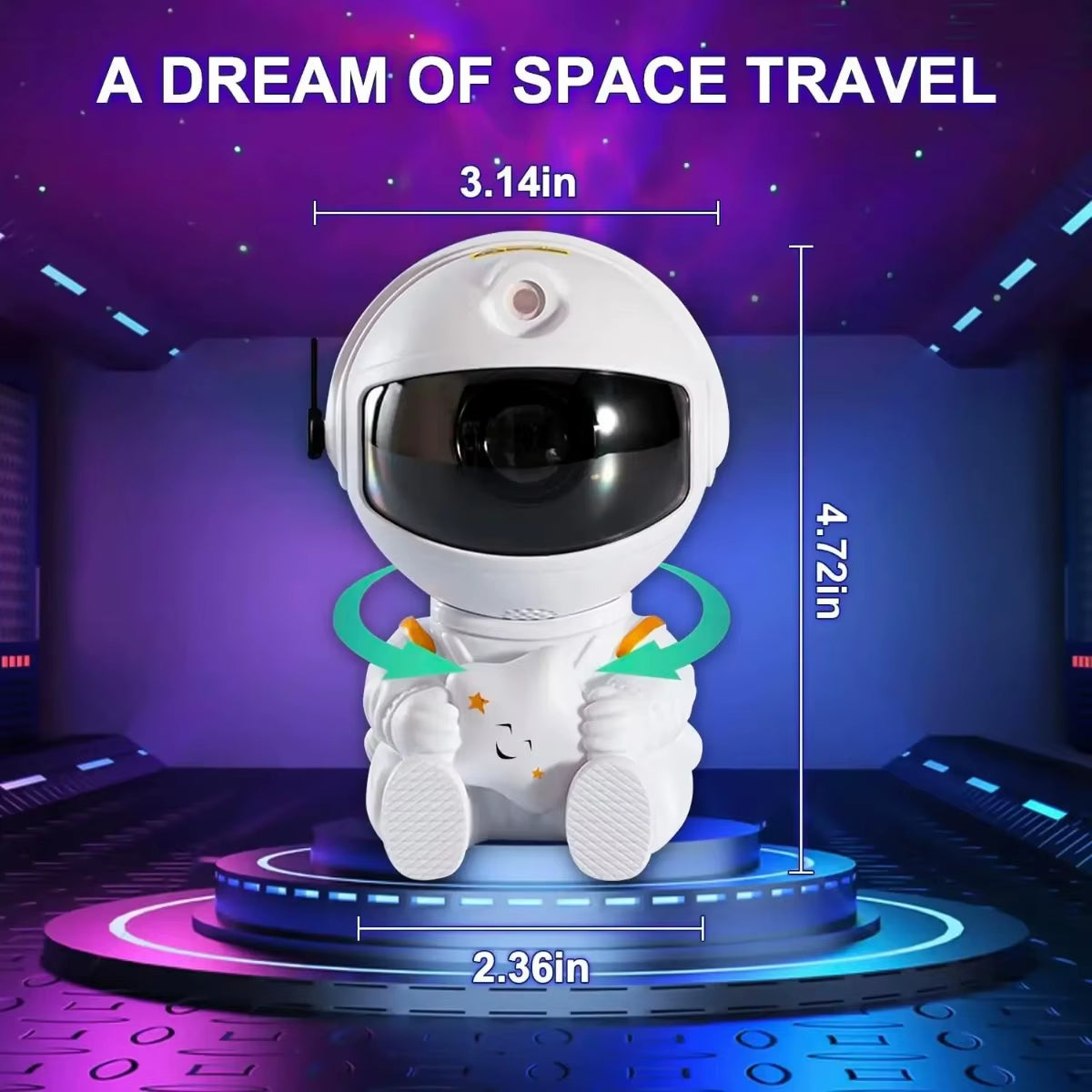 Galaxy star projector astronaut night light