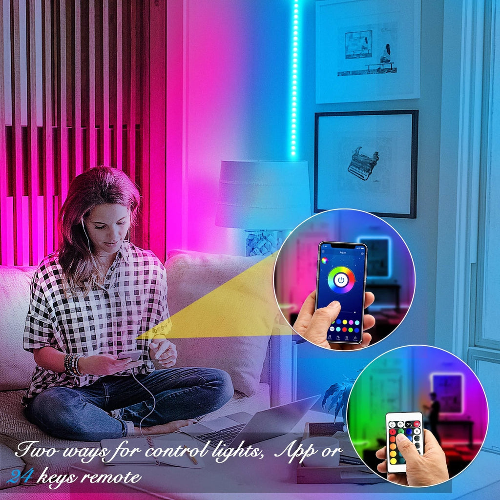 RGB LED strip lights with music sync
