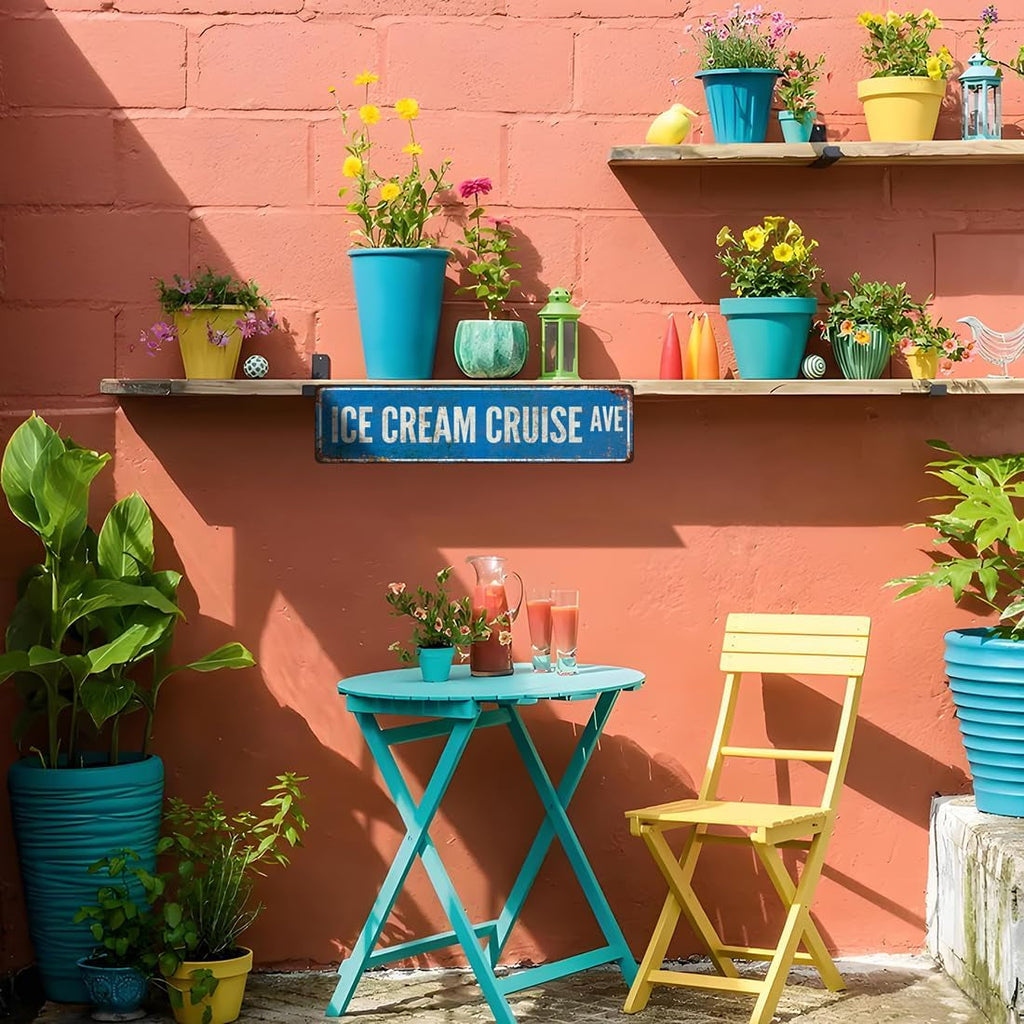 Vintage metal street sign wall art