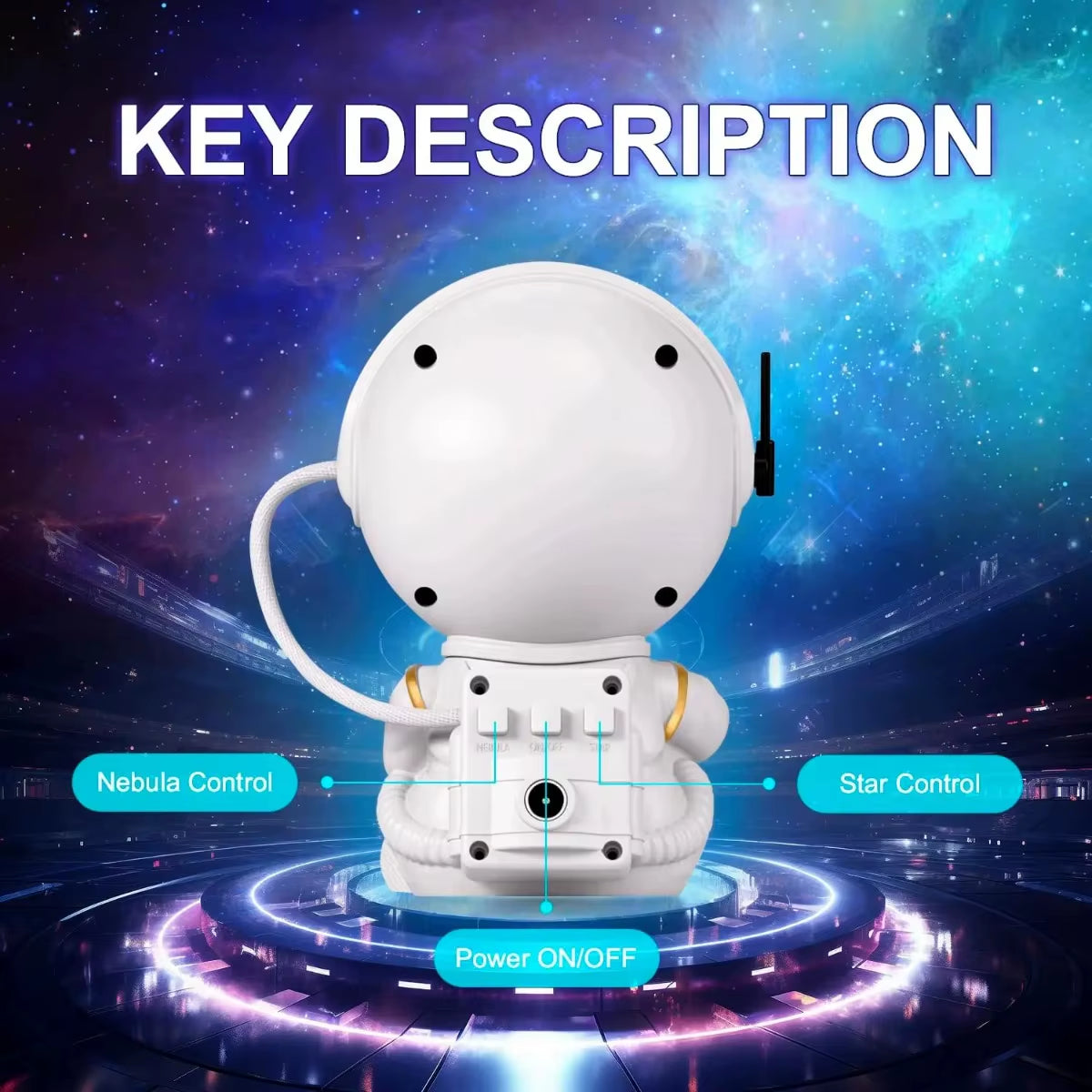 Galaxy star projector astronaut night light