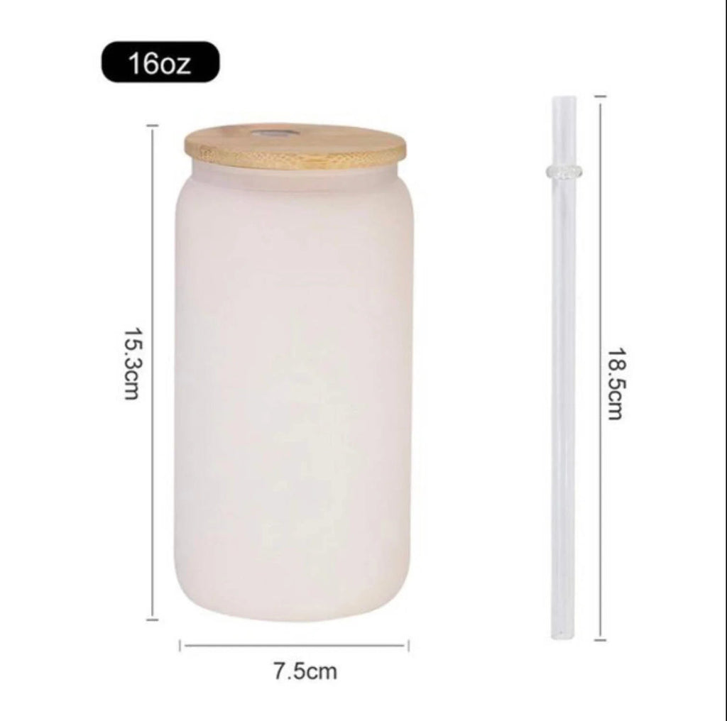 Double-wall glass tumbler with bamboo lid