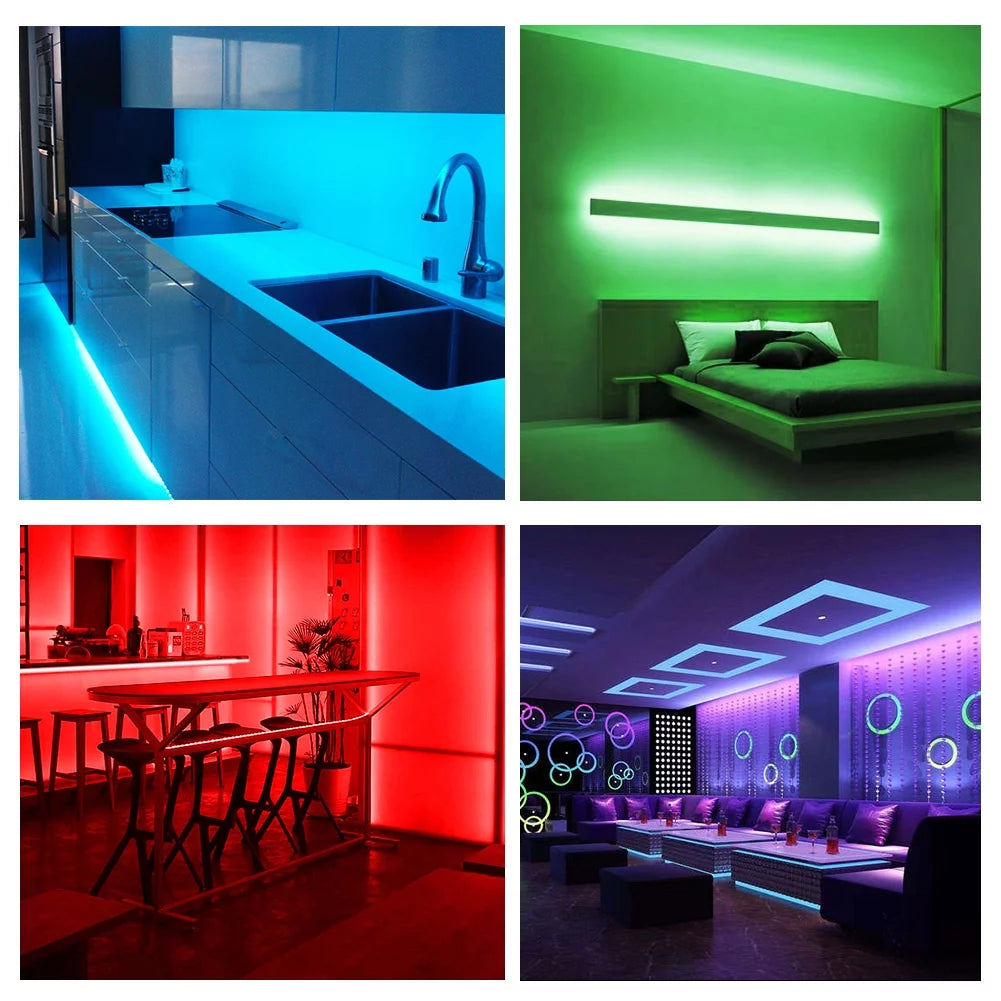 RGB LED strip lights with music sync