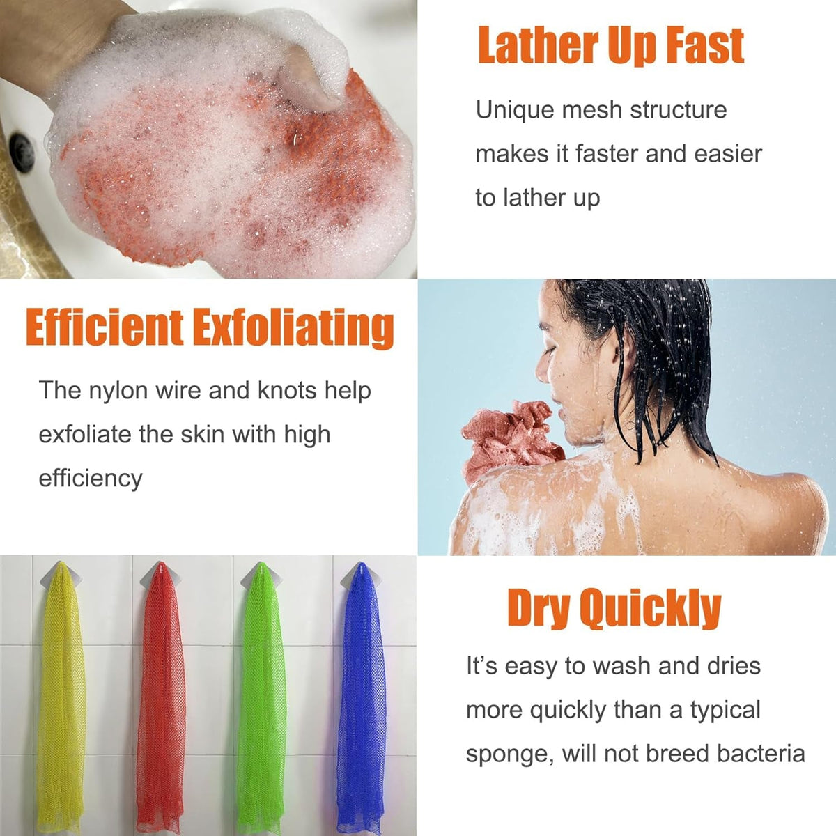 African net sponge exfoliating bath scrubber