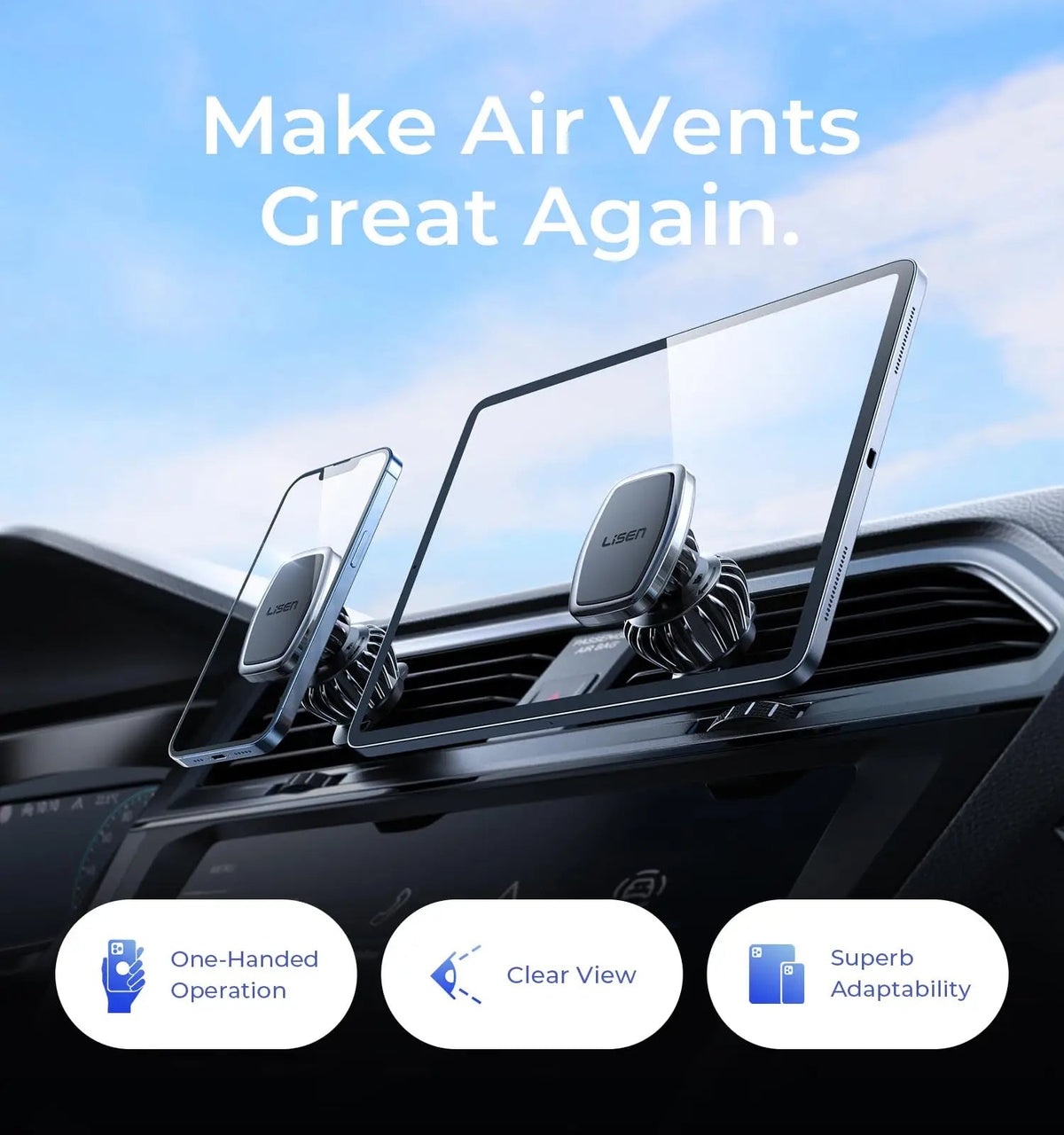 Magnetic phone car mount