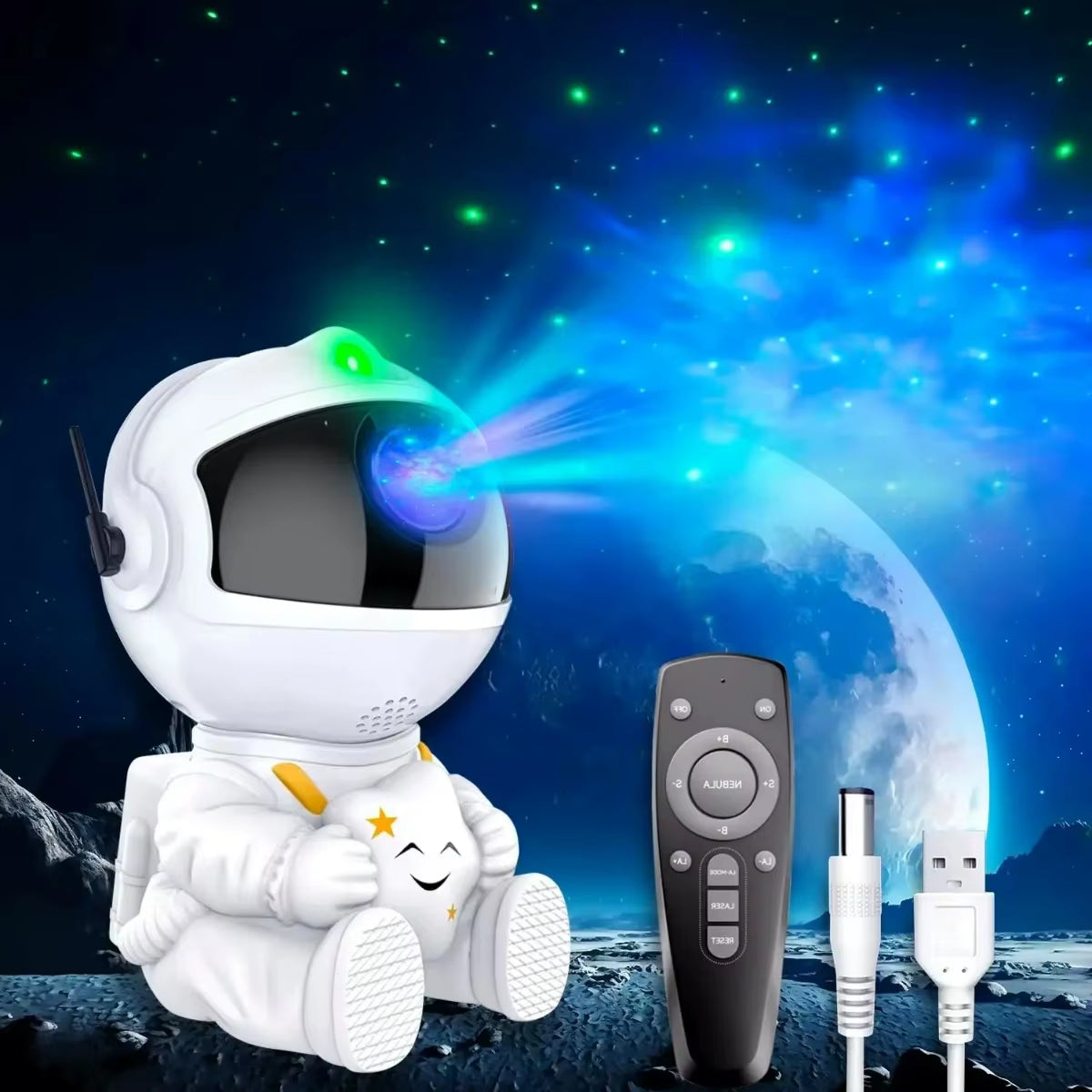 Galaxy star projector astronaut night light