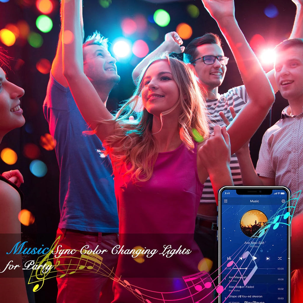 RGB LED strip lights with music sync
