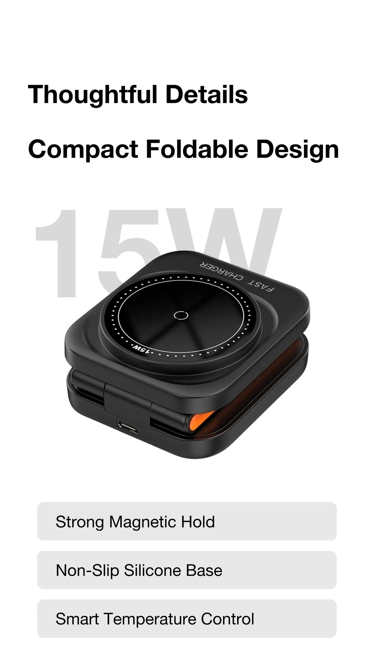 Foldable 3-in-1 magnetic wireless charging dock