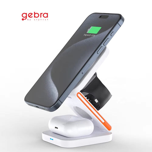 Foldable 3-in-1 magnetic wireless charging dock