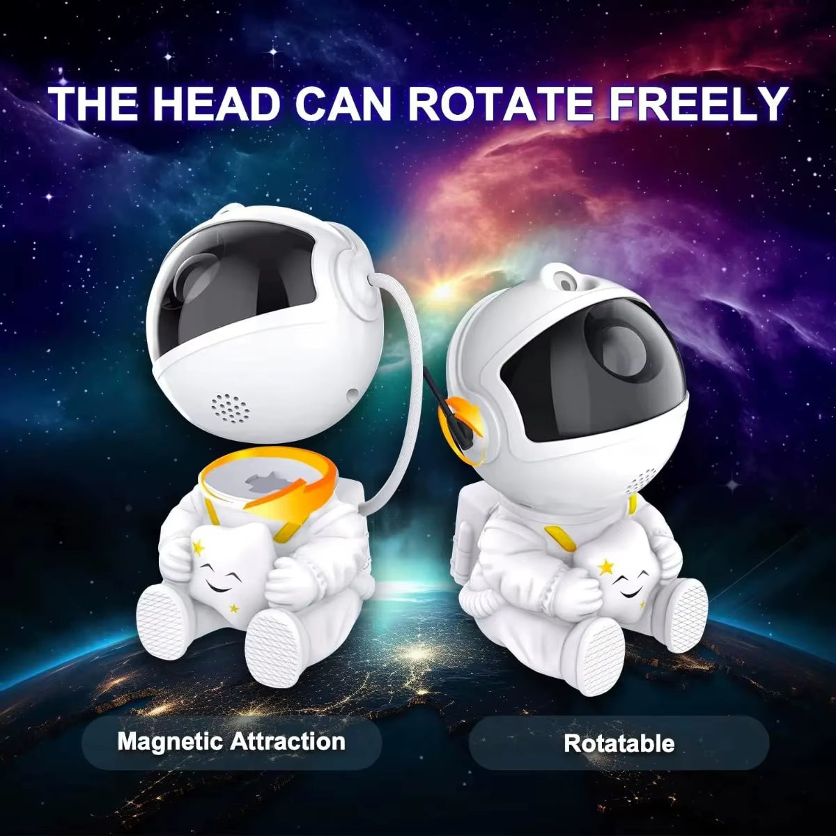 Galaxy star projector astronaut night light