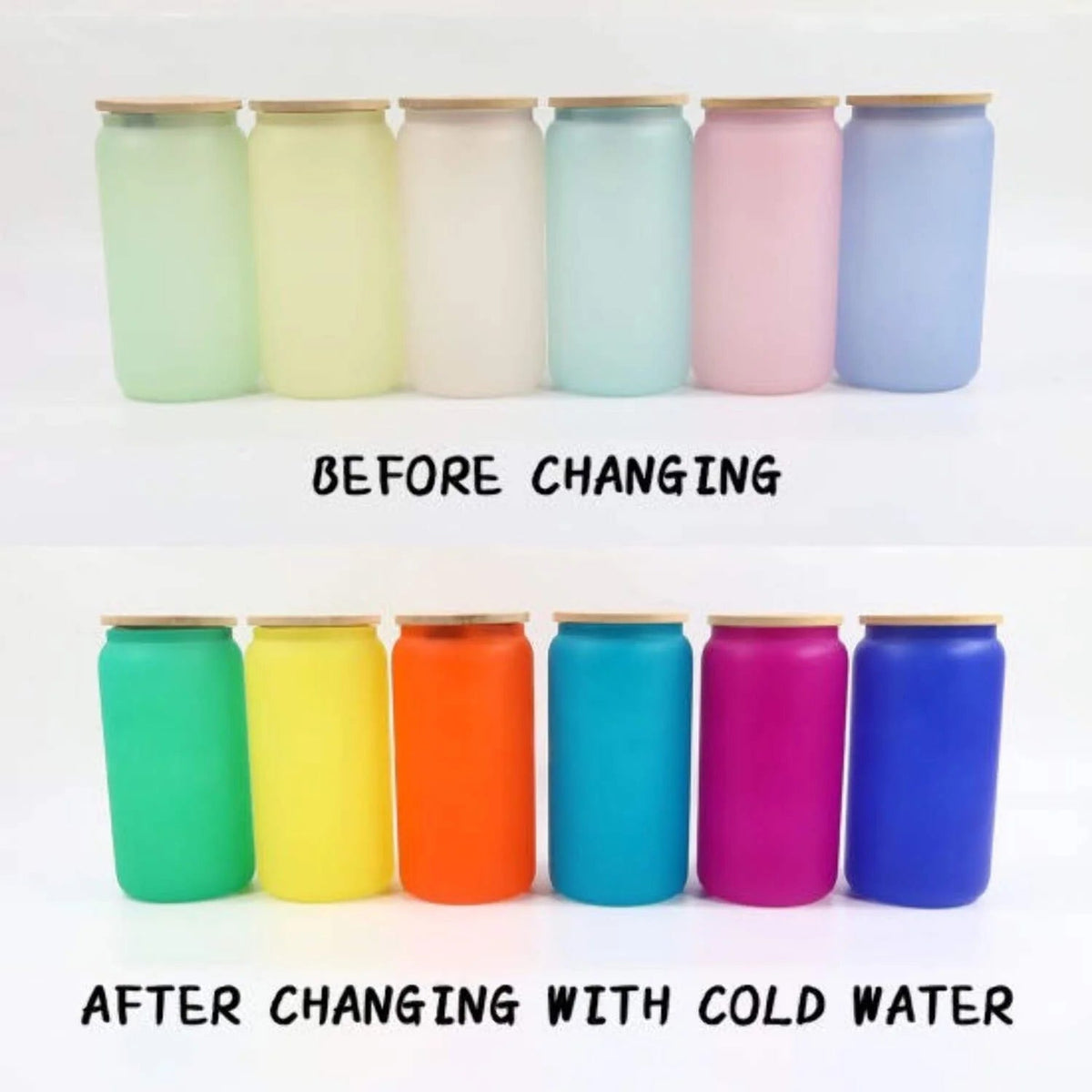 Double-wall glass tumbler with bamboo lid