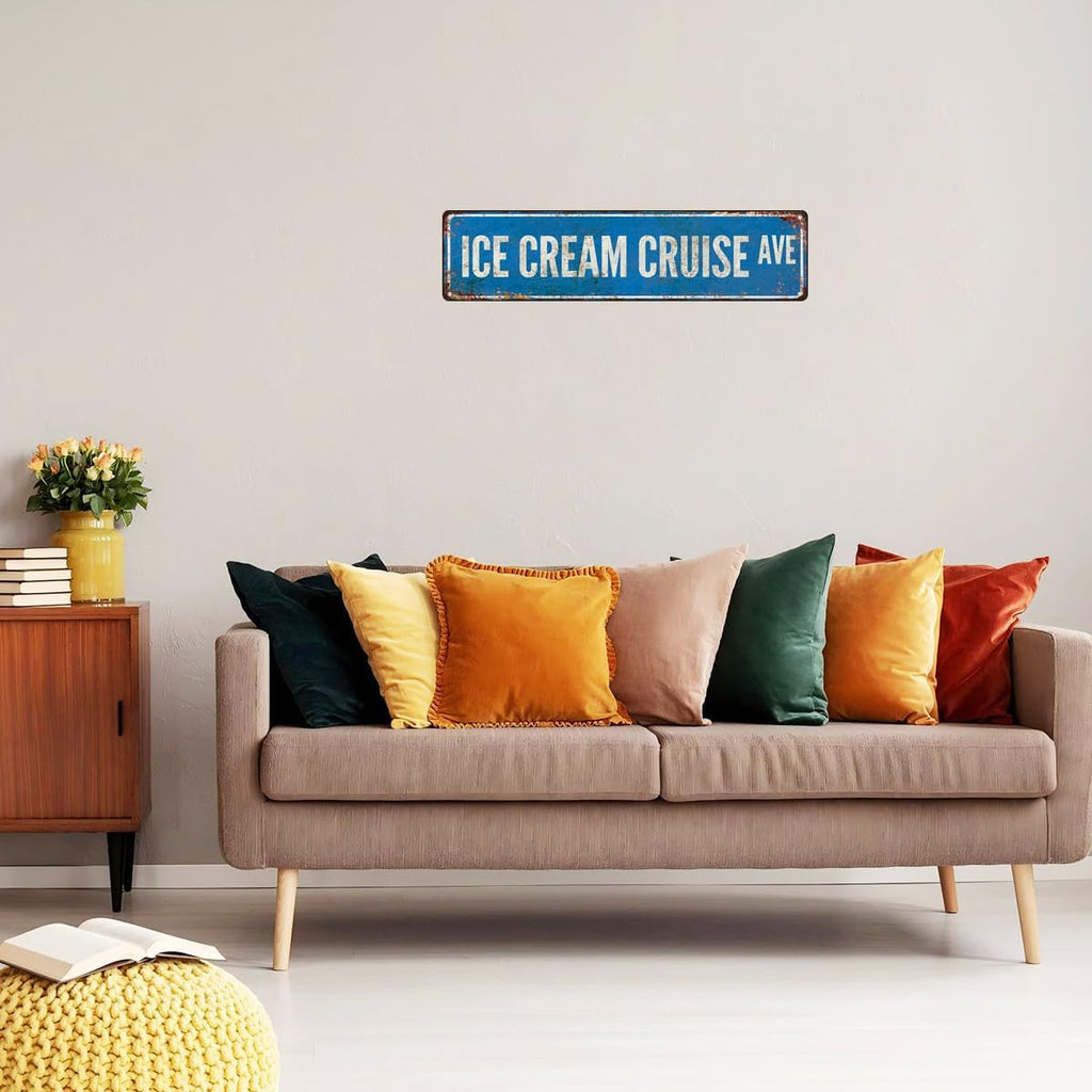 Vintage metal street sign wall art