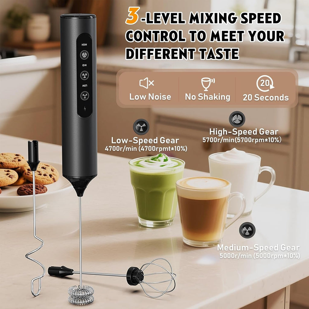 Handheld rechargeable milk frother