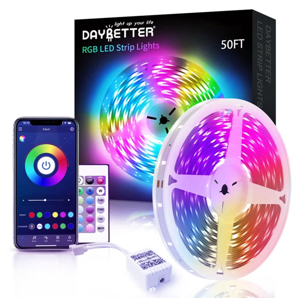 RGB LED strip lights with music sync